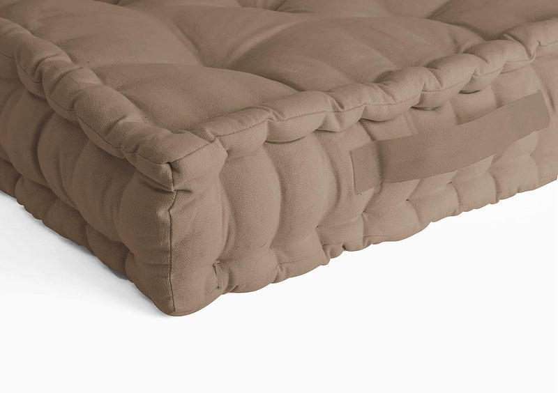 Encasa XO وسادة أرضية مربعة 40x40x8 سم | قماش مصبوغ صلب | وسادة كرسي مملوءة بالألياف الدقيقة ناعمة ومريحة للجلوس، التأمل، اليوغا | وسادة مقعد كبيرة للأرض، للاستخدام الداخلي/الخارجي - Image 2