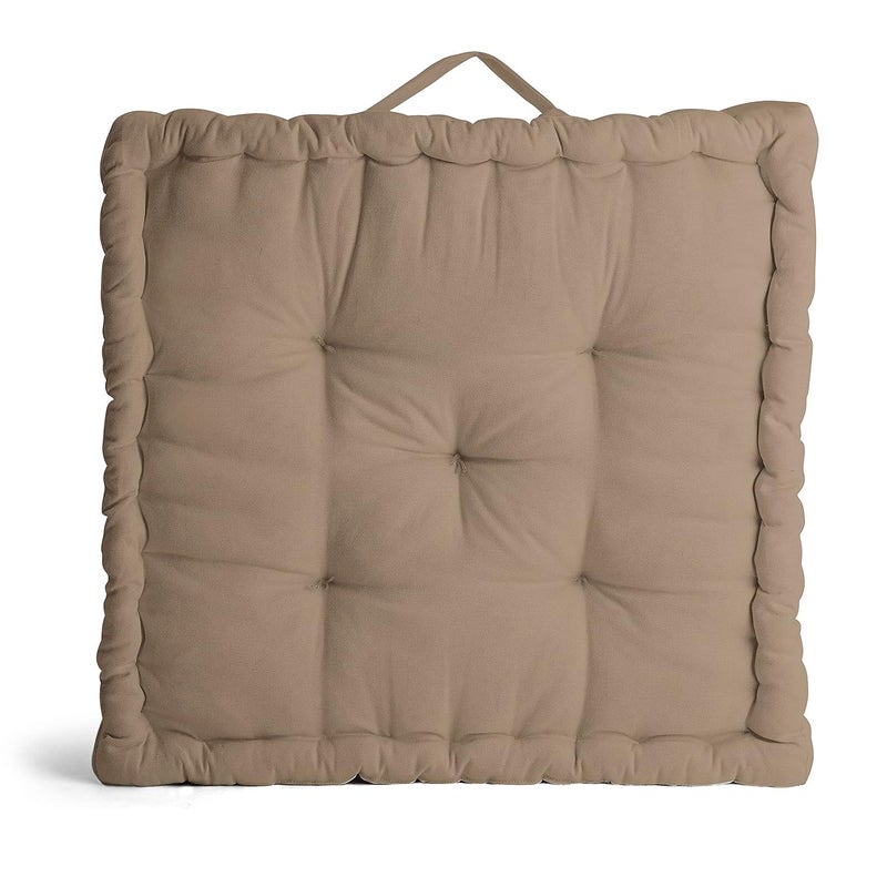 Encasa XO وسادة أرضية مربعة 40x40x8 سم | قماش مصبوغ صلب | وسادة كرسي مملوءة بالألياف الدقيقة ناعمة ومريحة للجلوس، التأمل، اليوغا | وسادة مقعد كبيرة للأرض، للاستخدام الداخلي/الخارجي - Image 1