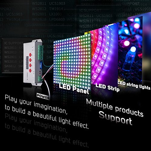 BTF-LIGHTING BTFLIGHTING K1000CT1000S Updated WS2812B WS2815 SK6812 WS2811 WS2801 LED Strip LED Matrix LED String 1536 Pixels Controller DC524V Addressable Programmable Controller with SD Card - Image 3
