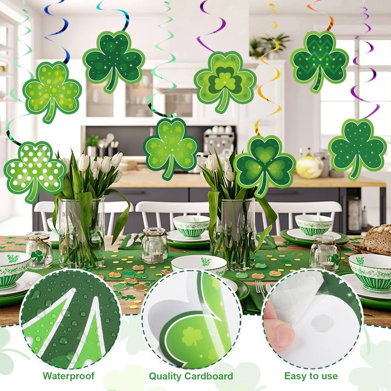 Hedeey Shamrocks Clover Cutouts for Classroom Bulletin Board Decorations,Large St. Patrick's Day Shamrock Paper Cutouts for School Office Ireland Party Supplies (6 x 6 Inch,40 Pcs) - Image 3