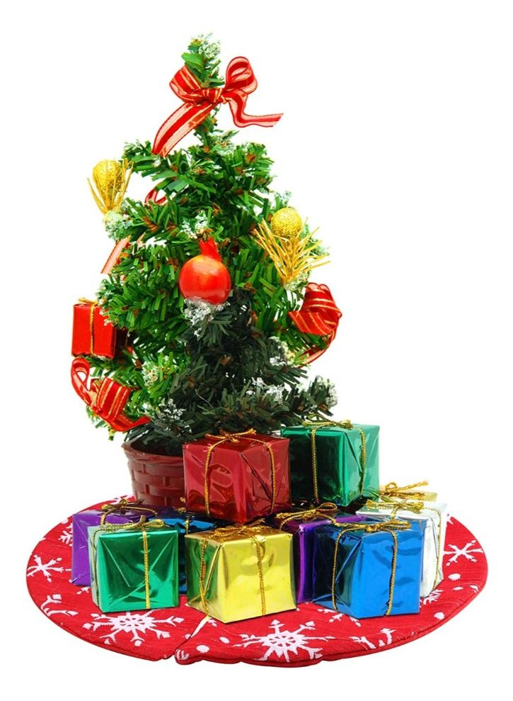 ACLIX Christmas Decorative  Tree Skirt Red White 90cm - Image 3