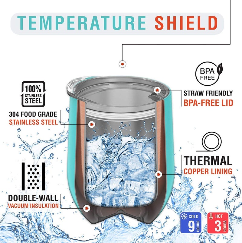 CHILLOUT LIFE Stainless Steel Wine Tumblers 4 Pack 12 oz - Double Wall Vacuum Insulated Wine Cups with Lids and Straws Set for Coffee  Wine  Cocktails - Stainless Steel - Image 5
