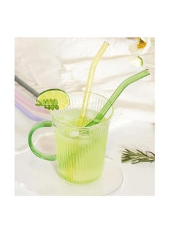Generic Colorful Glass straw 4 pcs + 1 Brush for Cleaning, heat resistant Shalimo, Reusable Shalimo , glass drinking tube, non-disposable Shalimo  - Image 3