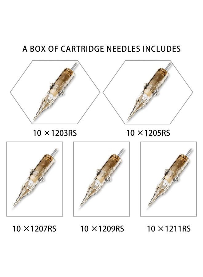 BIGWASP (3rd Gen) 50pcs Assorted Disposable Cartridge Tattoo Needles Round Shader Mixed 3RS 5RS 7RS 9RS 11RS (#12 Standard RS) - Image 3