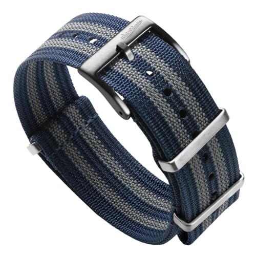 WatchGecko Ridge Military Nylon Watch Strap. Navy Bond 22mm. Rugged, Quick-Drying and Secure Replacement Wristwatch Strap for Outdoor Activities. - Image 1