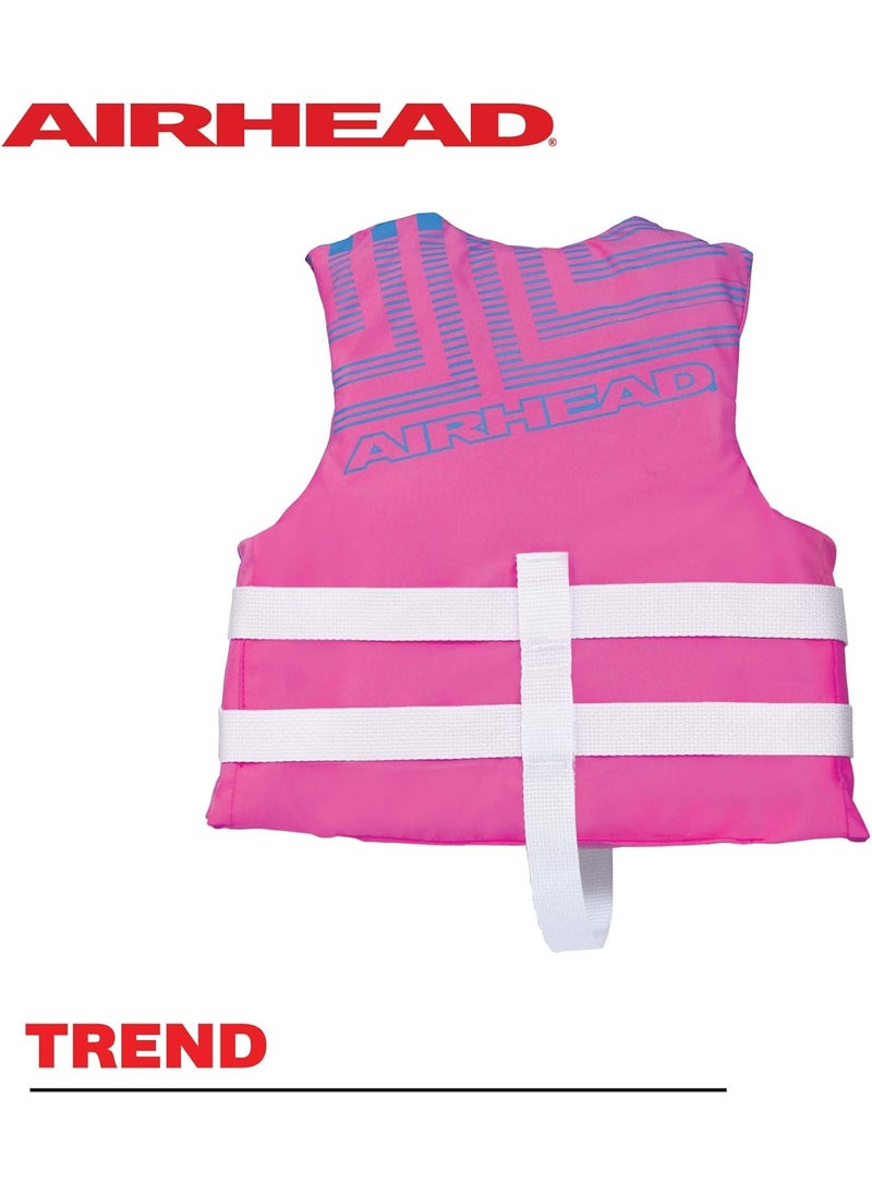 Airhead Airhead Childrens Trend Life Vest  USCG Approved Life Jacket  2225 in Chest Size  3355 lbs  Ideal for Boating Watersports Swimming Wakeboard  More  - Image 3