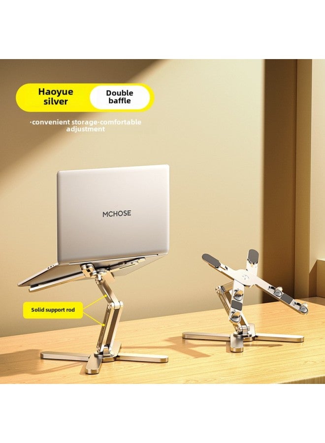 Mai Cong MCHOSE Aluminum Alloy Rotating Bracket Double Baffle N86 Customable Bracket X-Type Sci-Fi Style Notebook Bracket-Color:Silver Two-speed Version  - Image 1