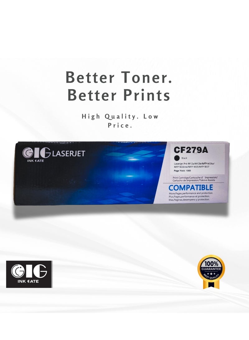 GIG IG Compatible Toner Cartridge – Black – Replaces HP 79A (CF279A) – For HP LaserJet Pro M12 / M26 Series – Up to 1000 Pages - Image 4