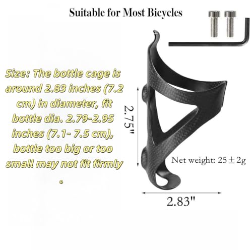 Gazeer 2 Pack Ultra-Light Full Carbon Fiber Water Bottle Cage, Bike Water Bottle Holder Brackets for Road & Mountain Bike - Image 2