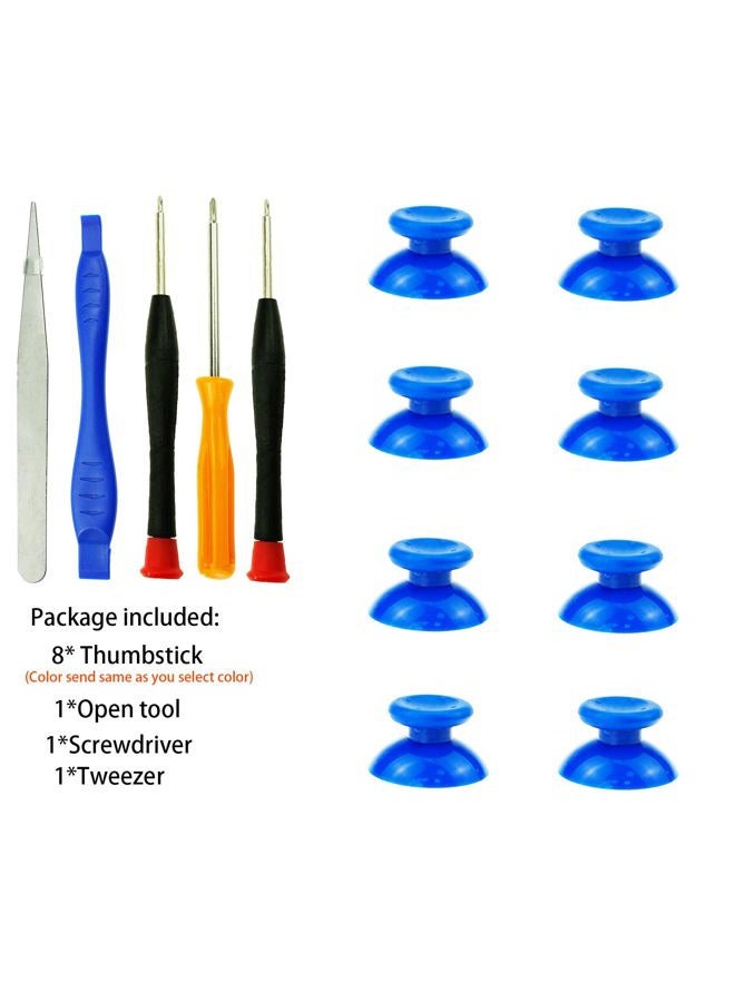 CTHTBZ 8PCS 3D Replacement Joystick Analog Caps Thumb Stick Thumbsticks for Xbox 360 Controller, with Screwdriver Tweezer Open Tool (Blue) - Image 2