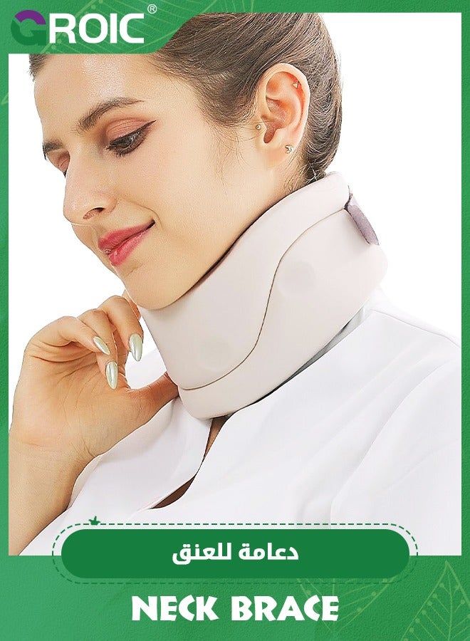 GROIC Neck Brace for Neck Pain and Support for Women,Men-Cervical Collar-Vertebrae Whiplash Wrap for Posture,Sleeping-Spinal Support and Spine Pressure-Soft Neck Brace for Pinched Nerve (Medium(14-17 Inch)  - Image 1