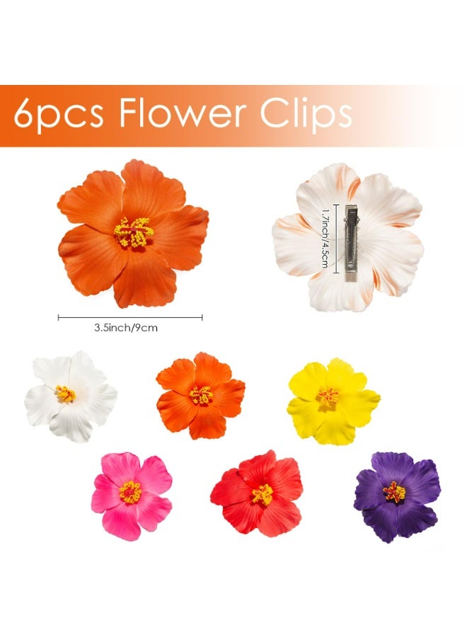 LUMYA 6 Pcs Hawaiian Flower Hair Clips, Tropical Plumeria Barrettes, Summer Vacation Beach Accessories for Women Girls Hair Decoration - Image 5