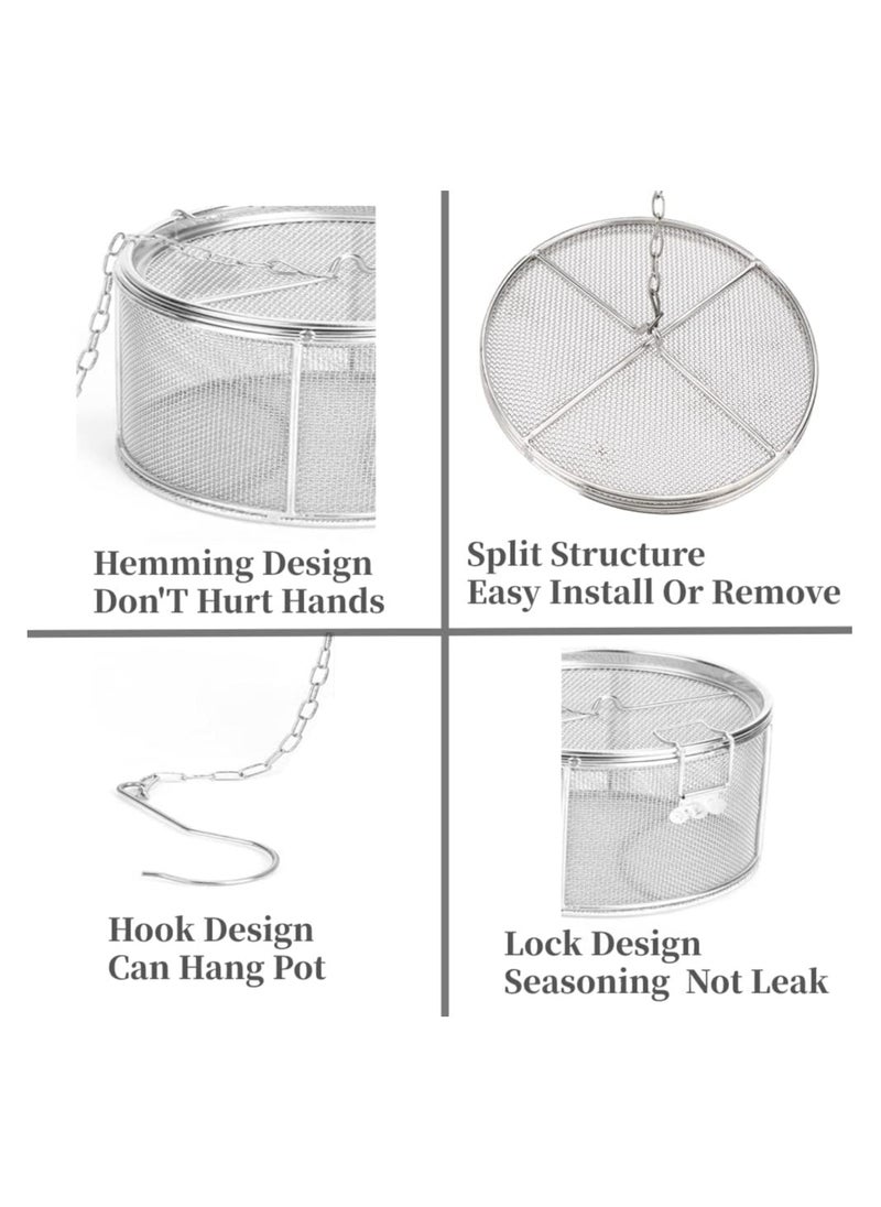 Beauenty - Large Capacity Stainless Steel Extra Fine Mesh Spice and Tea Infuser Strainer with Extended Chain Hook for Brewing Loose Leaf Tea and Seasonings, 5.52 x 3.94 inches. - Image 1