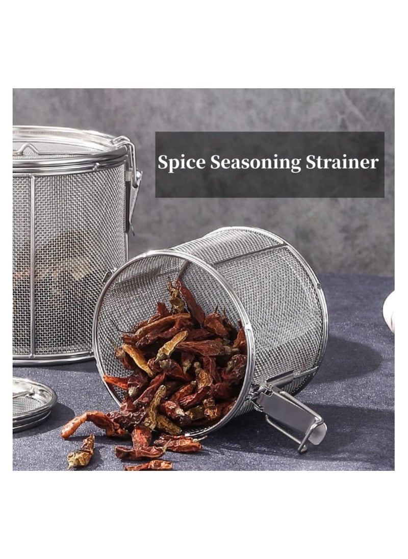 Beauenty - Large Capacity Stainless Steel Extra Fine Mesh Spice and Tea Infuser Strainer with Extended Chain Hook for Brewing Loose Leaf Tea and Seasonings, 5.52 x 3.94 inches. - Image 1