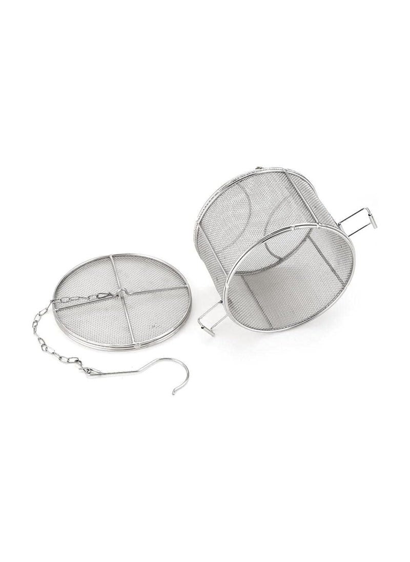 Beauenty - Large Capacity Stainless Steel Extra Fine Mesh Spice and Tea Infuser Strainer with Extended Chain Hook for Brewing Loose Leaf Tea and Seasonings, 5.52 x 3.94 inches. - Image 1