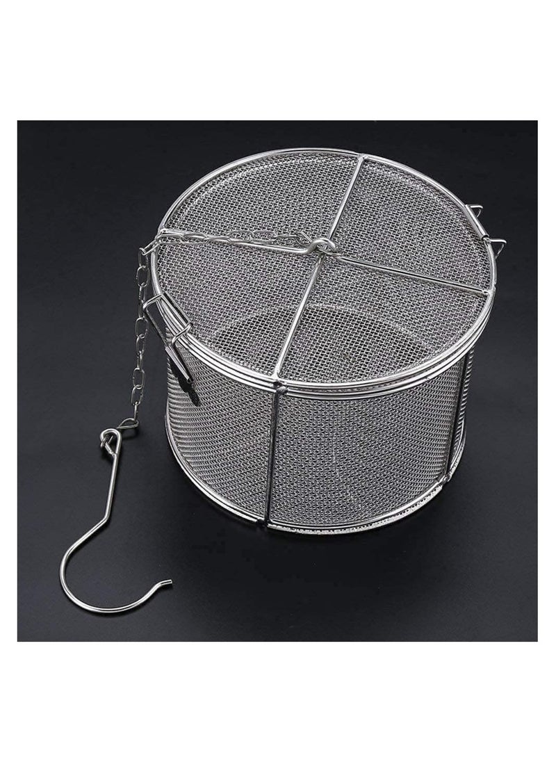 Beauenty - Large Capacity Stainless Steel Extra Fine Mesh Spice and Tea Infuser Strainer with Extended Chain Hook for Brewing Loose Leaf Tea and Seasonings, 5.52 x 3.94 inches. - Image 1