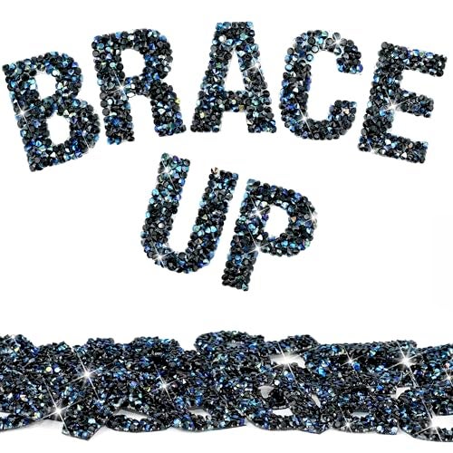 Locacrystal 34Pcs Bling Resin Rhinestone Alphabet Letter Stickers AZ Letters DIY Car Sticker SelfAdhesive IronOn Crystal Word Stickers for Cars Arts Crafts Clothing DecorationBlack AB157 - Image 1
