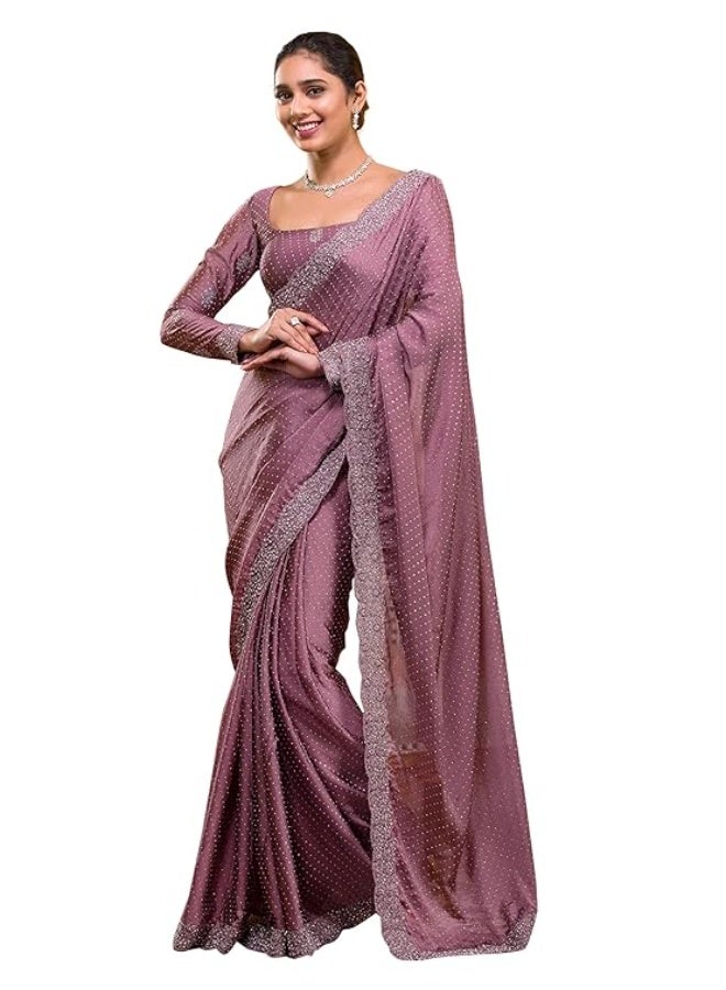 TRENDMALLS Women Saree Rangoli silk Embroidery With Siroski Work Saree - Image 1
