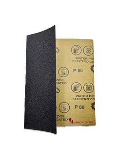 Malfah Enterprises Malfah Water Sanding Paper P 60 Wet or Dry Sand Paper Abrasive Paper Sheets Sanding Automotive Woodworking Furniture Metal Finishing Hand Sand Block Sander 10 Pcs  - Image 1