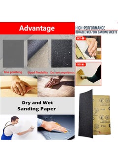 Malfah Enterprises Malfah Water Sanding Paper P 60 Wet or Dry Sand Paper Abrasive Paper Sheets Sanding Automotive Woodworking Furniture Metal Finishing Hand Sand Block Sander 10 Pcs  - Image 4