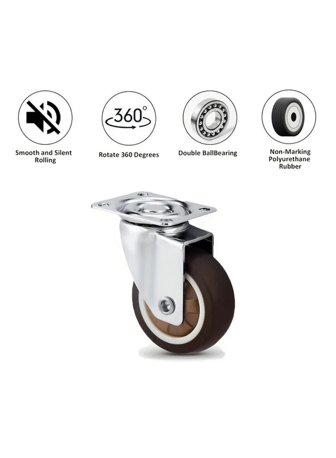 4Pcs Swivel Caster Wheels 2.5cm Durable TPR Rubber Flat Bottom Smooth Rolling for Furniture - Image 3