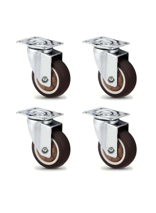 4Pcs Swivel Caster Wheels 2.5cm Durable TPR Rubber Flat Bottom Smooth Rolling for Furniture - Image 4