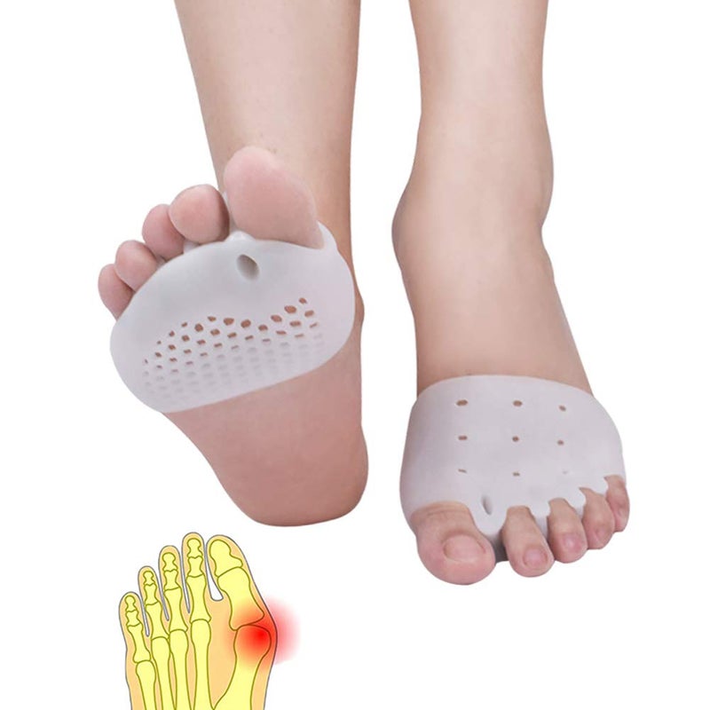 Metatarsal Pads for Women Men 4Pcs Gel Toe Separators Ball of Foot Cushions for Pain Relief Metatarsalgia Foot Pads for Walking Standing Running