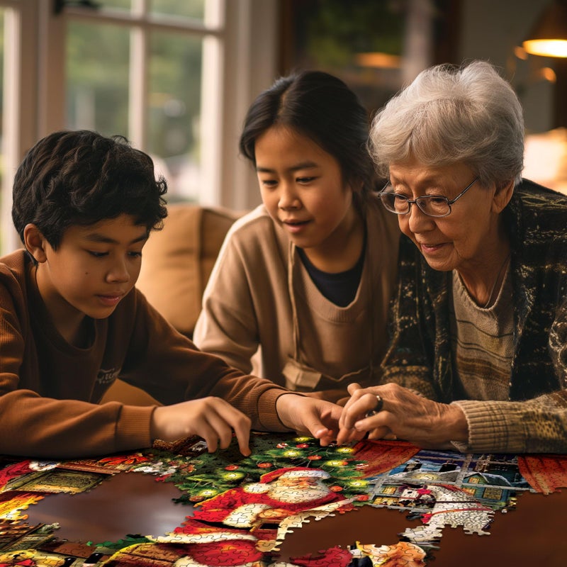 White Mountain Checking It Twice Christmas Puzzles 1000 Pieces Jigsaw Puzzle for Winter - Image 5