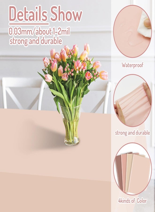 Whaline 12Pcs Boho Brown Plastic Tablecloth Rectangle Table Cover 4 Brown Colors Waterproof Table Cloth for Party Decoration Supplies, 54 x 108 Inch - Image 3