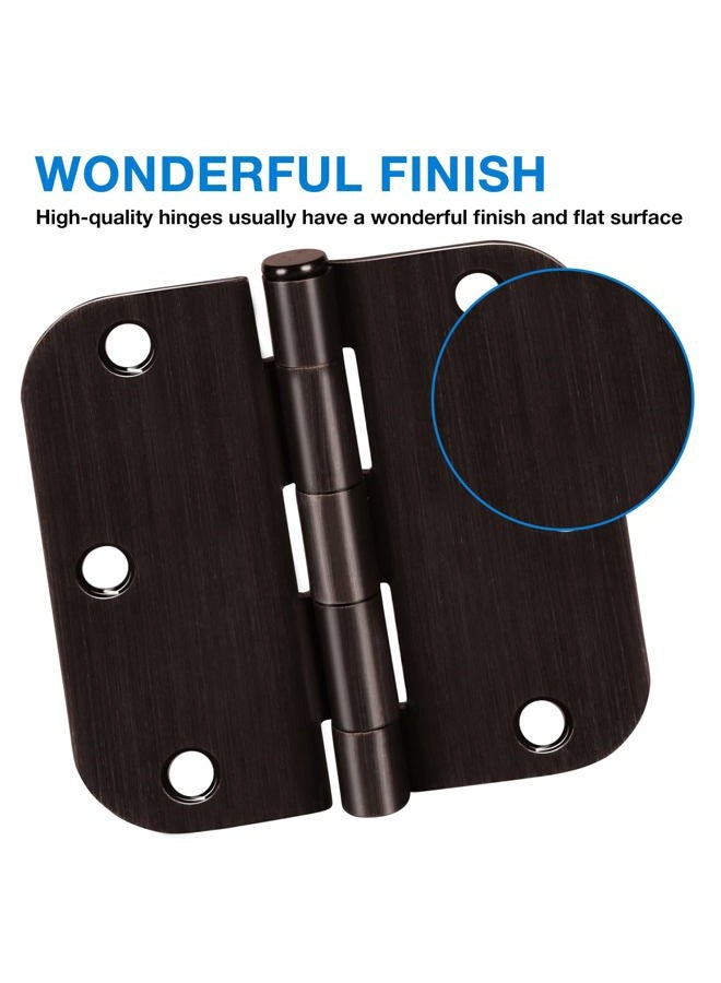 KIW 18 Pack Interior Door Hinges Oil Rubbed Bronze Door Hinges 3.5 Inch Rounded 5/8 Radius 3 1/2 Door Hinge Door Accessories Door Hardware Residential Bedroom Standard Flart Hinges for Doors Indoor 3 ½" - Image 3