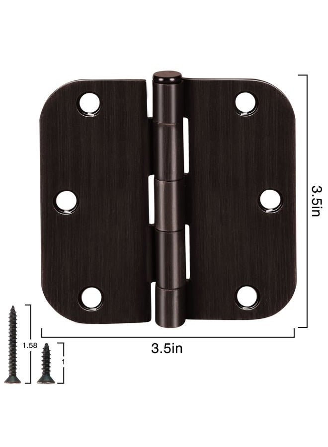 KIW 18 Pack Interior Door Hinges Oil Rubbed Bronze Door Hinges 3.5 Inch Rounded 5/8 Radius 3 1/2 Door Hinge Door Accessories Door Hardware Residential Bedroom Standard Flart Hinges for Doors Indoor 3 ½" - Image 5