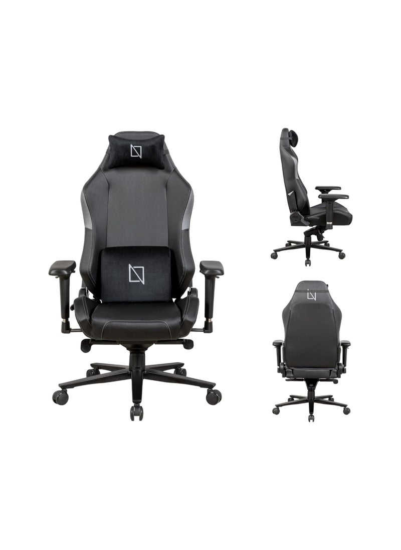 NAVODESK Navodesk APEX CORE Ergonomic Gaming Chair with Lumbar and Memory Foam Headrest Pillow Computer Gaming Chair with Armrest Cloud Leather GREY  - Image 1