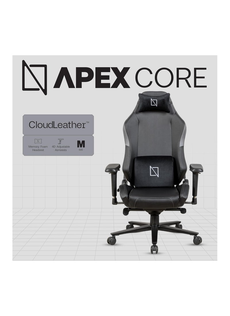 NAVODESK - Navodesk APEX CORE Ergonomic Gaming Chair with Lumbar and Memory Foam Headrest Pillow Computer Gaming Chair with Armrest Cloud Leather GREY - Image 1