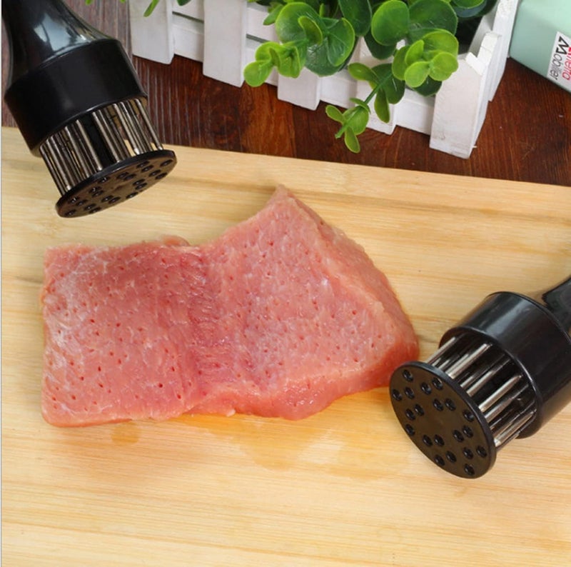 Trifecta Meat Tenderizer Tool Stainless Steel 21 Sturdy & Sharp Needle Meat Tenderizer Tool for Tenderizing Chicken Beef Steak and Pork (Black - 1) - Image 2