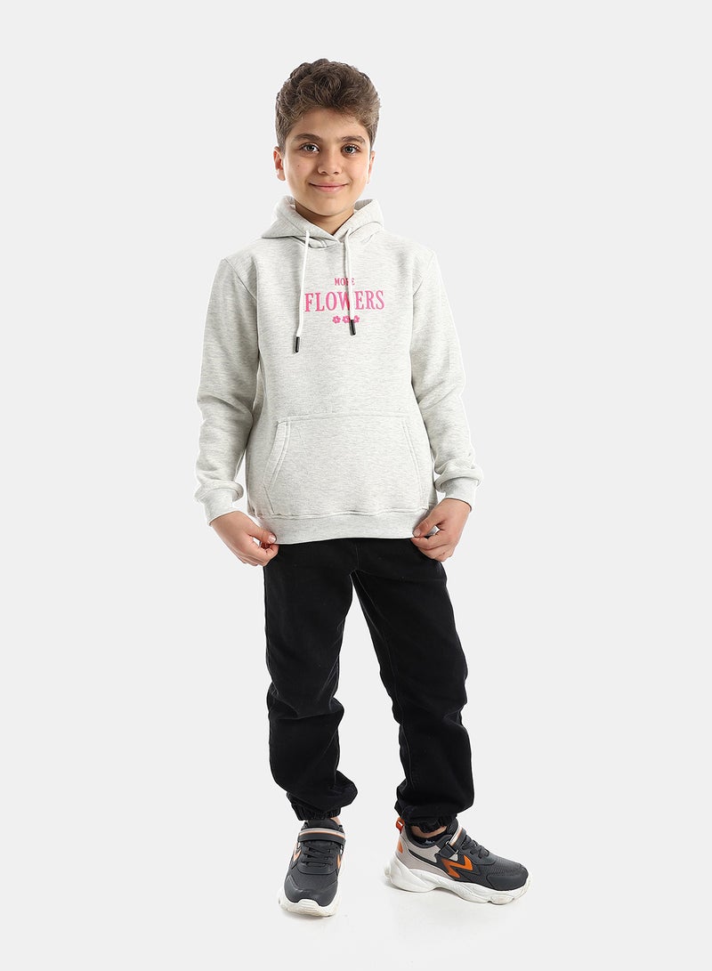 Andora Light Grey Sweatshirt Long Sleeves Printed pattern - Image 4