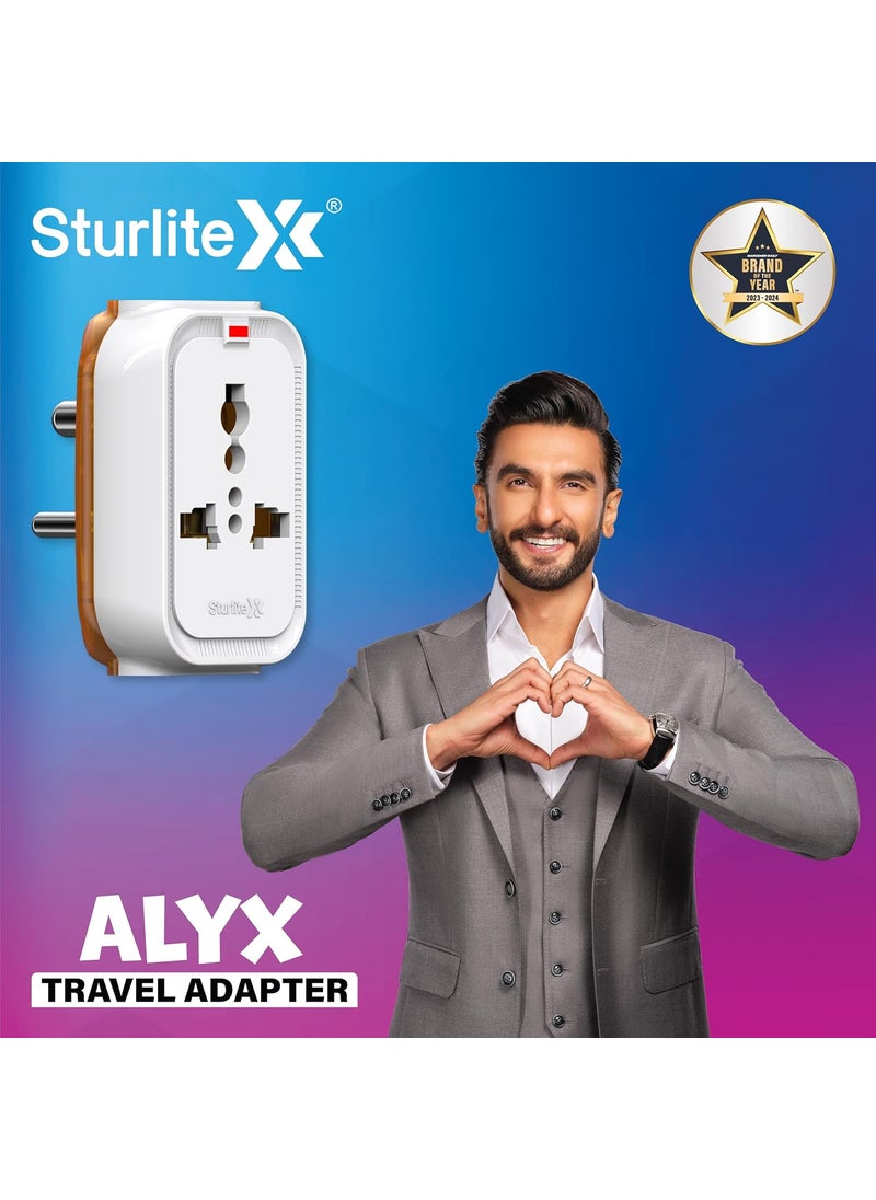 Sturlite Sturlite Alyx 3 Pin Plug Universal AC Travel Adapter ABS Strong Body Socket Pack of 2  - Image 2