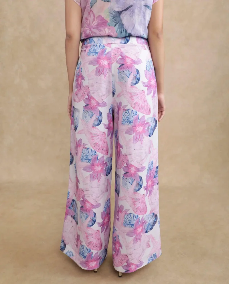 Rareism Women's Printed Wide Leg Trouser