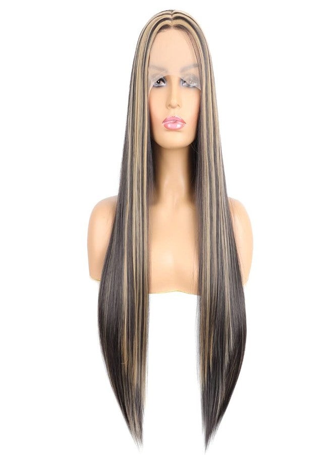 Rapidsflow® Front Lace Women Wigs Natural Hair For Full Head/Front lace Hair Wigs For Women 32 inch (Straight Golden Highlights) - Image 1