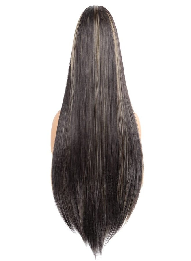 Rapidsflow® Front Lace Women Wigs Natural Hair For Full Head/Front lace Hair Wigs For Women 32 inch (Straight Golden Highlights) - Image 5