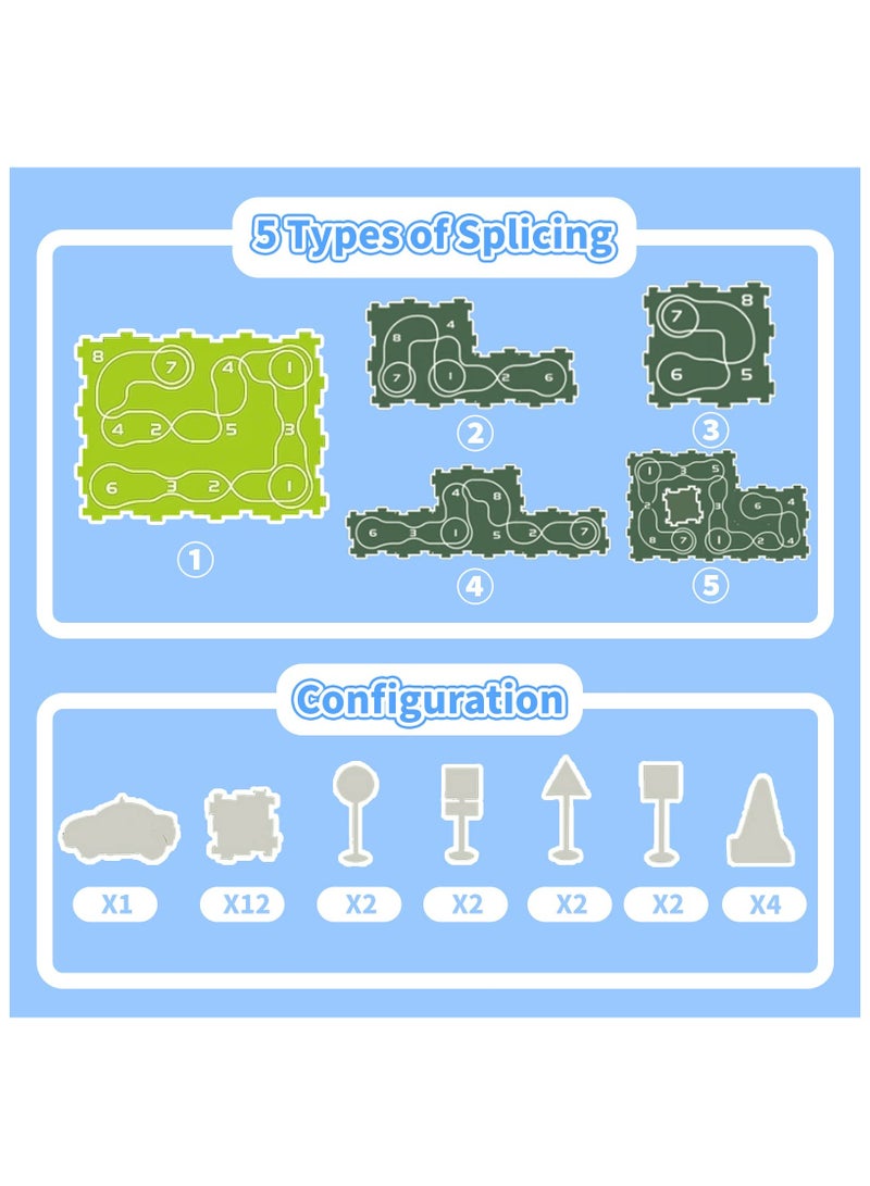 Puzzle with Rail Car for Kids Ages 3-5, Toddler DIY Puzzle Track Play Set Gift, Critical Thinking Educational Toys for 3 4 5 6 Year Old Boys Girls, Fun Slot Car Building Toys for Kids - Image 2