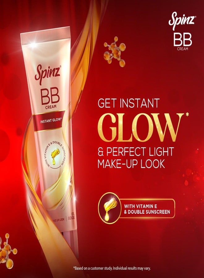 Spinz BB Cream | Instant Glow, Even Skin Tone & Natural Coverage | Lightweight, Non-Sticky Mousse Formula | With Vitamin E and Double Sunscreen Protection (29g) Pack of 2 - Image 2