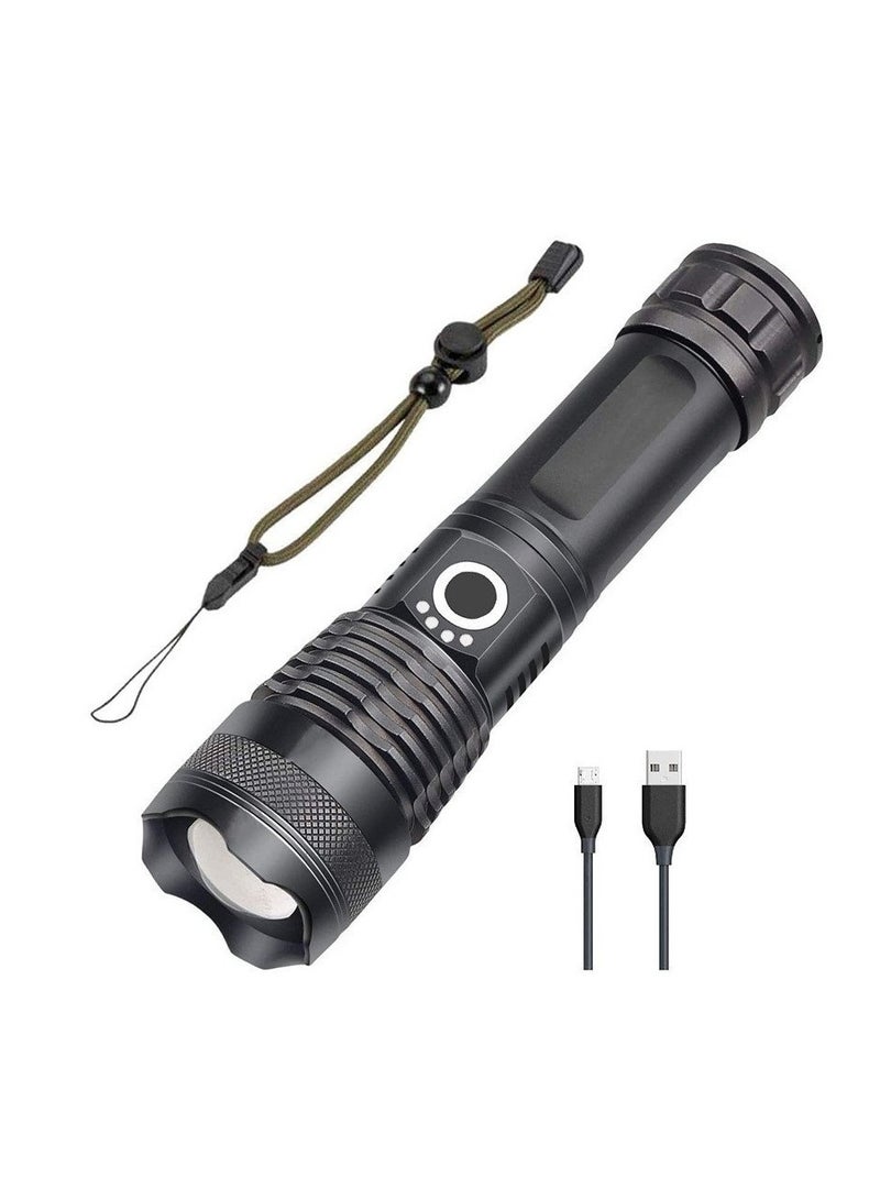 مصباح LED قابل للشحن، 10000 لومن عالي السطوع، 5 وضعيات قابلة للتكبير، مقاوم للماء للتخييم والأنشطة الخارجية والطوارئ - Image 1