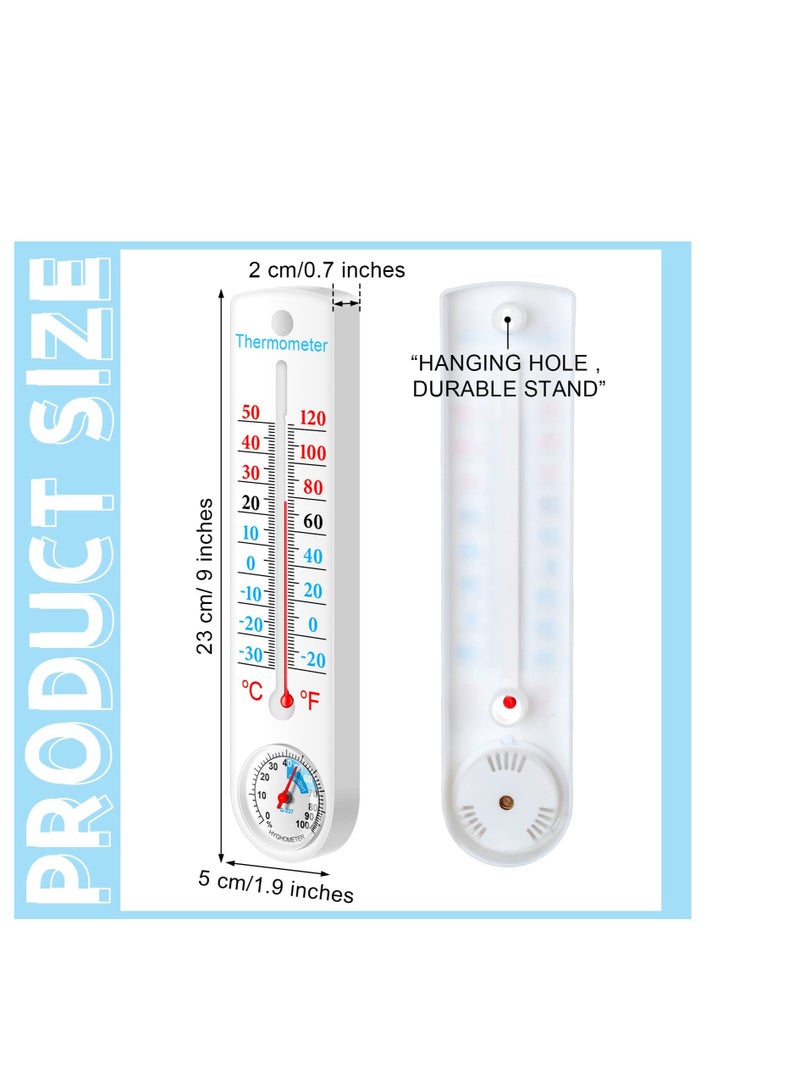 Excefore Vertical Outdoor Indoor Thermometer Hygrometer, Wireless Wall-Mounted Thermometer Humidity, with Fahrenheit Celsius, for Indoor, Greenhouse, Garden, Cellar, Closet, Fridge (6 Pcs) - Image 2