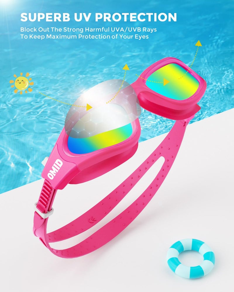 OMID Kids Swim Goggles, P2mini Polarized Swimming Goggles Comfortable for Age 6-14 - Image 5