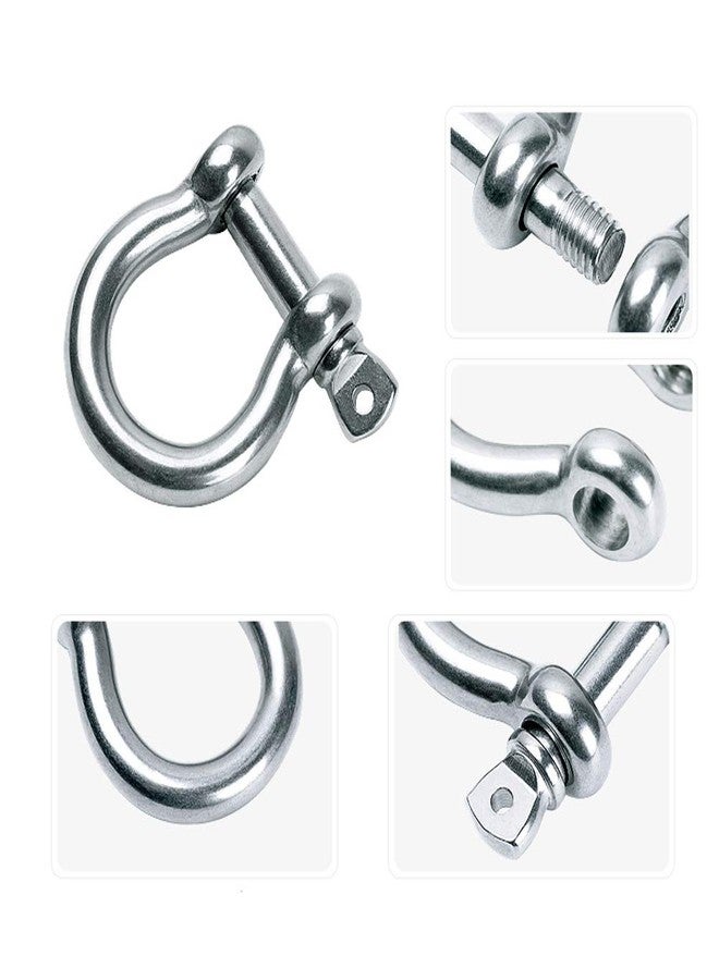 lasenersm 8 PCS M5 Stainless Steel Bow Shackle 3/16" (5mm) Forged Anchor Bow Shackle with Screw Pin for Paracord Jewelry Marine, Silver Color - Image 2
