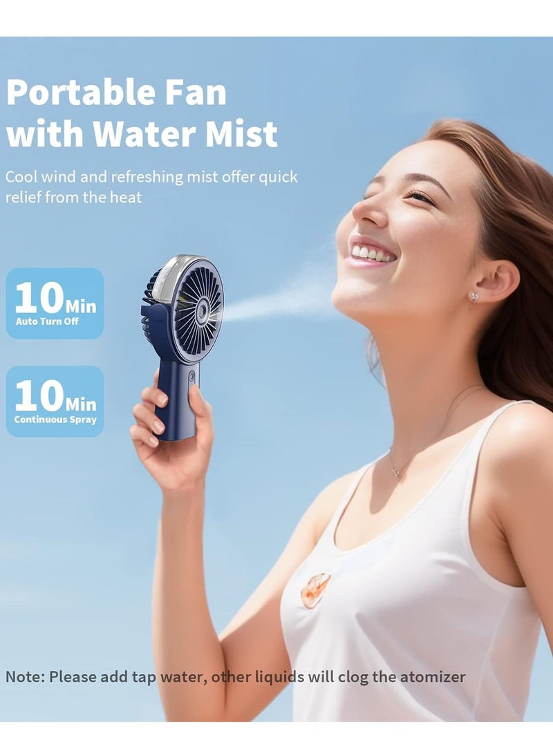 general Misting Fan Portable Handheld Fan, 4000mAh Hand Held Mist Fan Rechargeable Power Bank, 90° Adjustable Small Mister Fan, Personal Cooling Water Spray Fan - Image 2
