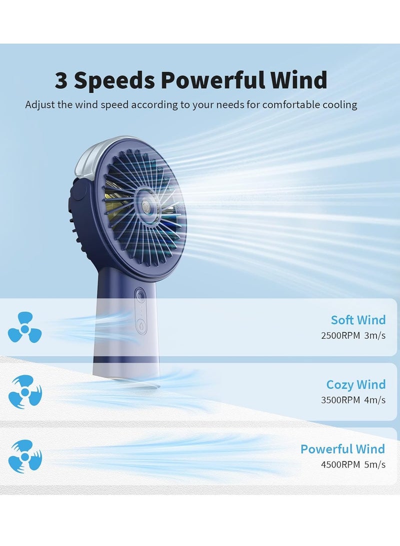 general Misting Fan Portable Handheld Fan, 4000mAh Hand Held Mist Fan Rechargeable Power Bank, 90° Adjustable Small Mister Fan, Personal Cooling Water Spray Fan - Image 5