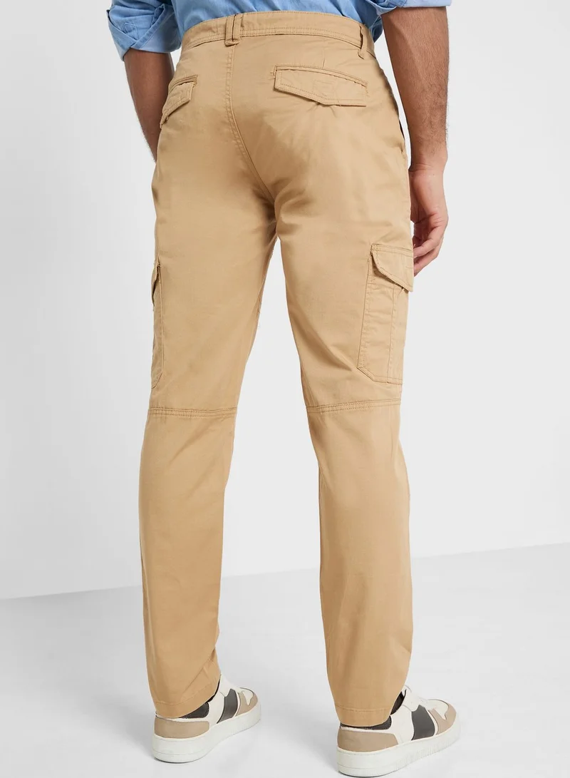 Thomas Scott Thomas Scott Men Smart Slim Fit Cargos Trousers