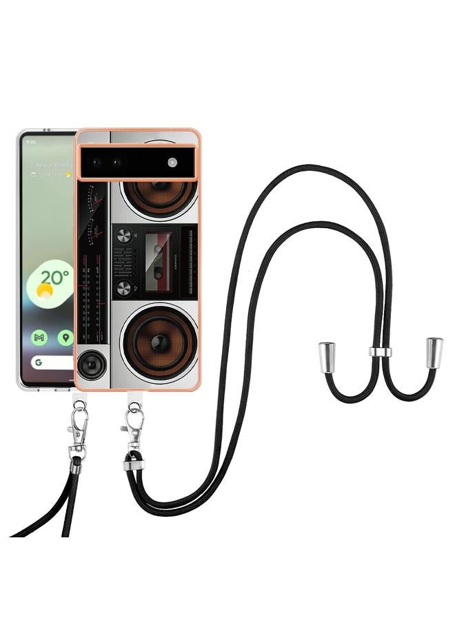 Zaboon Case For Google Pixel 6a Electroplating Dual-side IMD Phone Case with Lanyard - Image 2