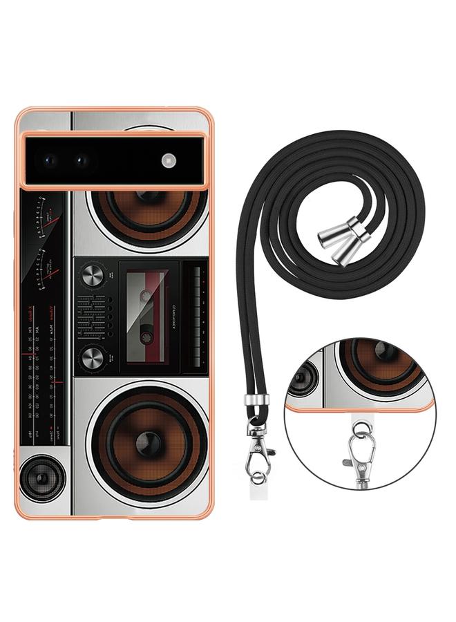 Zaboon Case For Google Pixel 6a Electroplating Dual-side IMD Phone Case with Lanyard - Image 3